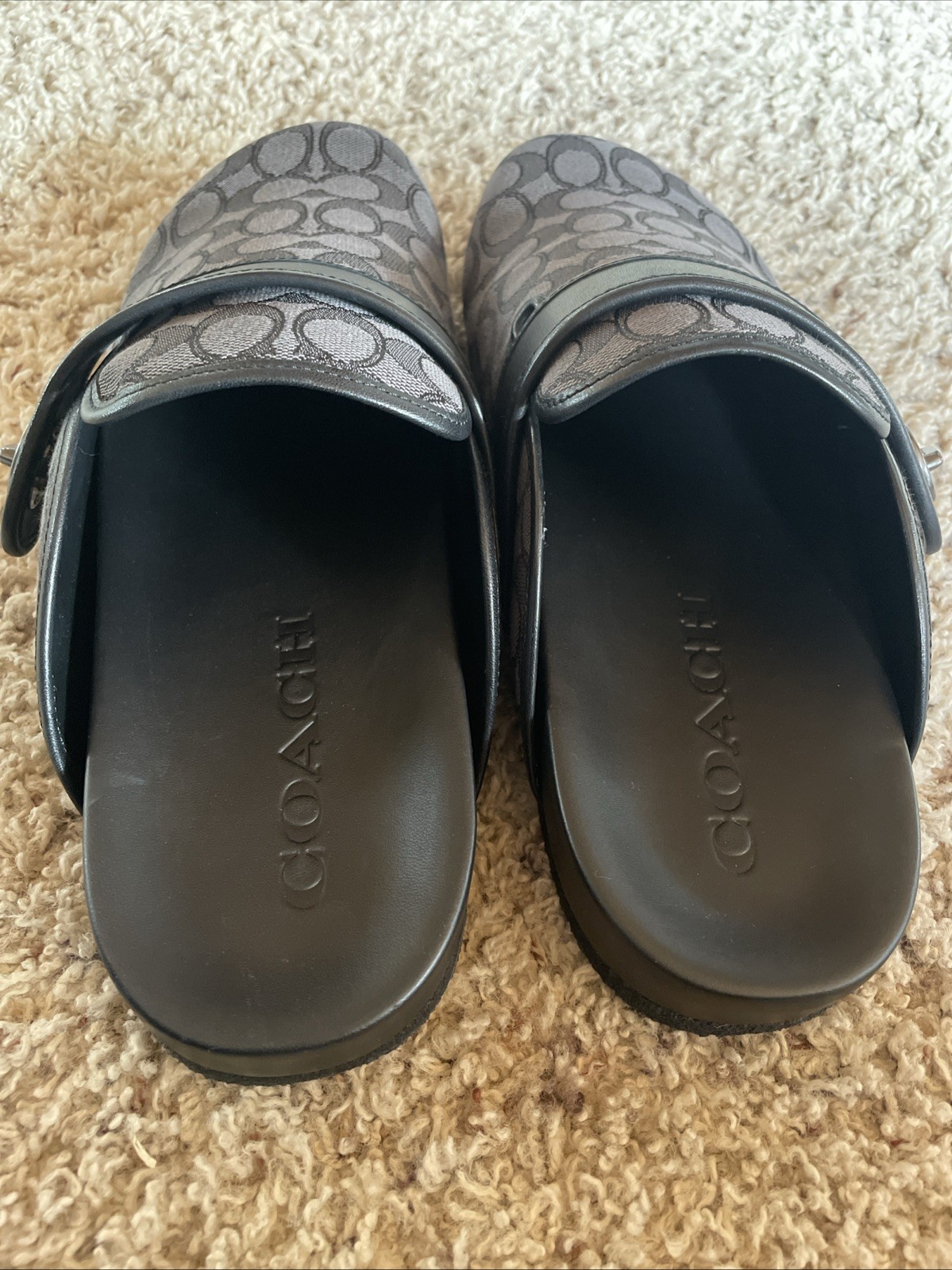 Coach Mens Signature Logo Clogs Jacquard Comfort Slip-On Round Toe Size 13D New thumbnail 3