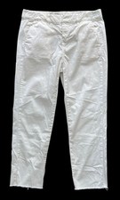 Nili Lotan White 111/88 80NL Women's Eggshell Raw Hem Cropped Chino Pants sz 0