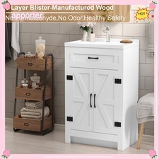23'' Bathroom Vanity w/Ceramic Sink NEW Freestanding Storage Vanity Cabinet USA
