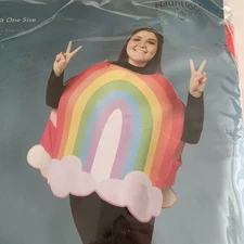 Adult Radiant Rainbow Halloween Pride Costume One Size Cosplay New