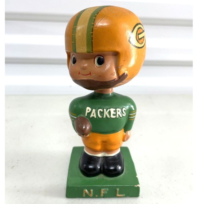 Vintage NFL Green Bay Packers Bobblehead Nodder 1960s - SOLD AS IS