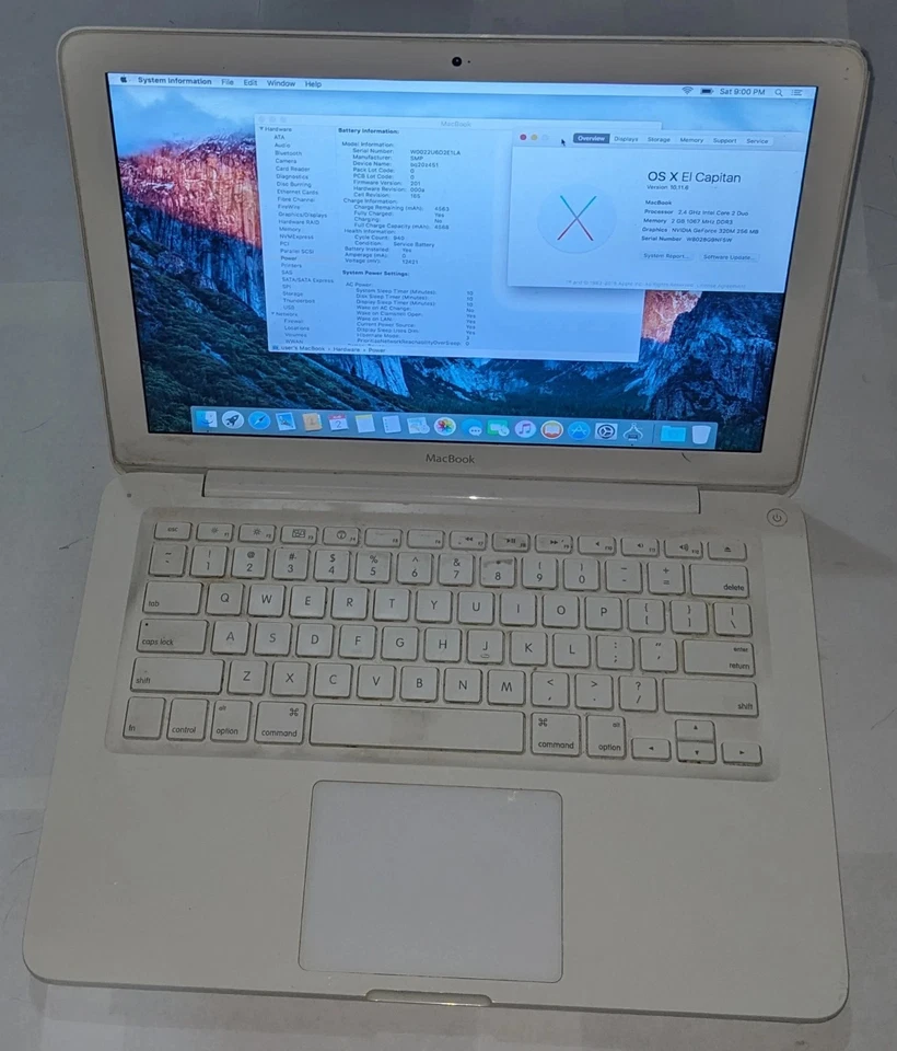 Apple Macbook 13'' A1342 Intel Core 2 Duo 2.4Ghz, 250GB HD, 2GB RAM, Mid 2010 - Image 4 of 4