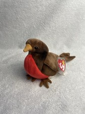 RARE. Retired With Errors 1997/1998. Early The Robin Bird Ty Beanie Baby