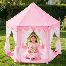 Kids Play Tent Fairy Princess Castle Children Girls Boys Hexagon Playhouse House