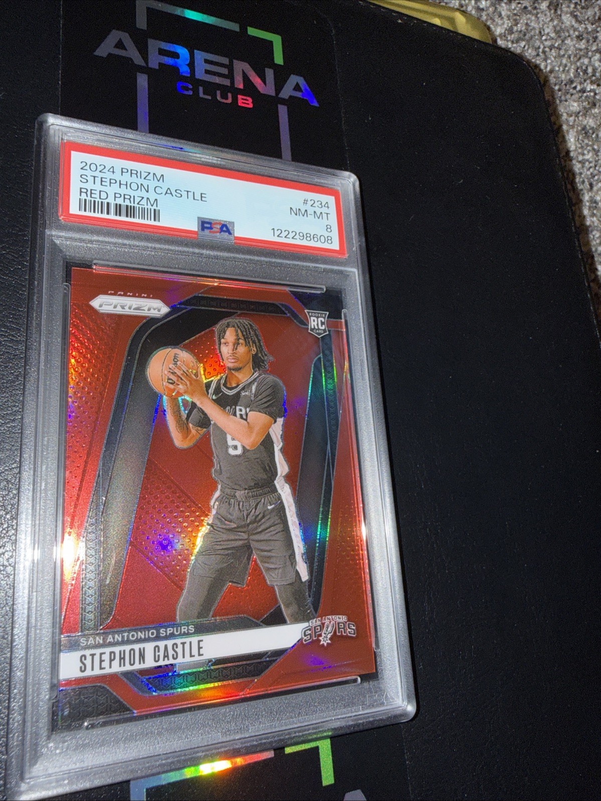 2024-25 Panini Prizm - Stephon Castle #234 Red Prizm /299 (RC) PSA 8