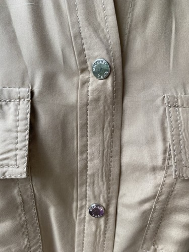 NWT MICHAEL Michael Kors Medium Beige 100% Silk BeltSnap Button Shirtdress Dress - Picture 4 of 14
