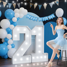 Joymuse 4Ft Marquee Numbers 21 Large Light Up Numbers For 21St Birthday