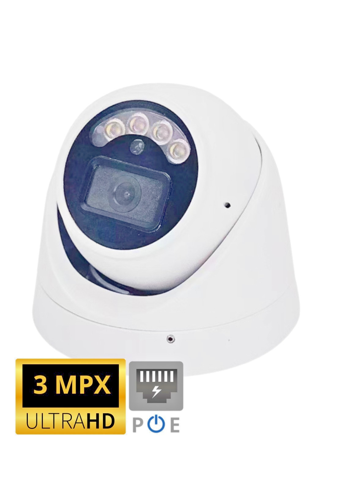 Telecamera IP da 3MP  sensore CMOS a bassa illuminazione e ottica fissa da 2.8mm