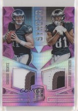 2016 Spectra Synced Swatches Neon Pink 3/10 Carson Wentz Jordan Matthews #26 s3g