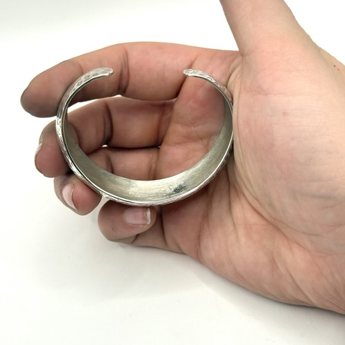 Bracciale Vintage Argento Sterling 925 MESSICO TAXCO Cupola Martellata 6,5" 28g - Foto 7 di 11