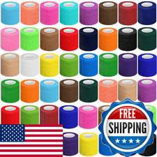 Treela 48 Pack Self Adhesive Wrap Bandage Bulk 2x5 Yards Breathable Cohesive Ath