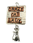 Crazy Cat Lady Sterlingsilber Anhänger von Künstlerin Ann Finley