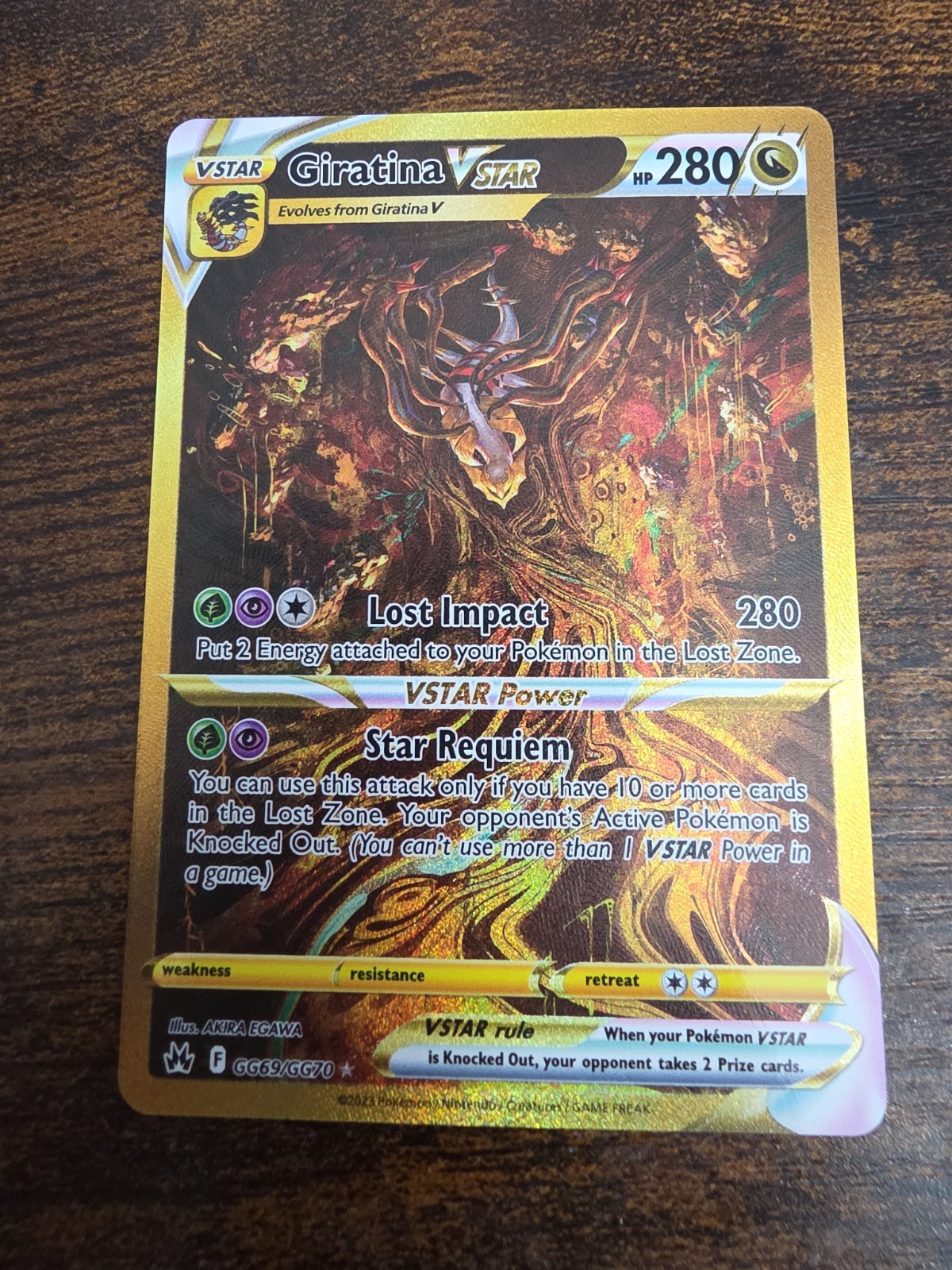 Giratina VSTAR Gold (Secret) GG69/GG70 SWSH: Crown Zenith: Galarian Gallery Holo