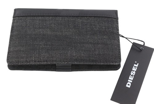 Diesel Dynamo Organiesel Herren Portemonnaie OS Dunkel Schwarz Denim-Look Vorne - Bild 2 von 8