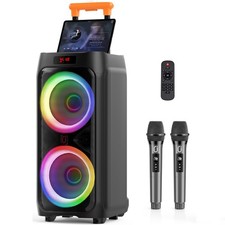 Large Sound Speaker with 2 Mics Bluetooth for Outdoor Events  Birthday Party