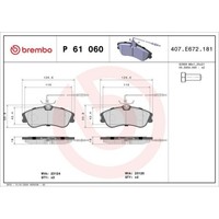 Bremsbelagsatz Scheibenbremse Brembo P61060 Prime Line FüR CitroëN Peugeot