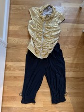 Gold and Black Halloween/ Dance- Jacket and Pants Activewear Adult Medium