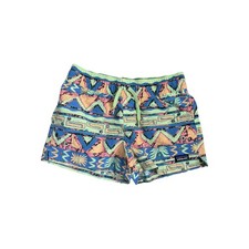 Patagonia Costa Rica Baggies 3" Shorts Unlined Girls L 12 Geometric Print NEW