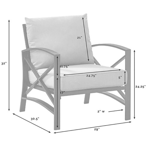 Crosley Furniture Kaplan Metal Patio Arm Chair in Oil Bronze and ...