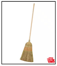 Giant Commercial Corn Broom 15 Inch Sweeping Width Heavy Duty Use Straw Cleaning