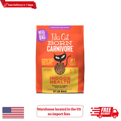 Tiki Cat Born Carnivore Indoor Health Cat Food - Grain & Potato Free, 17 Lb