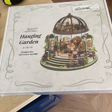 DIY Miniature House Kit Greenhouse Oasis w LED Lights  Hanging Garden Book Nook