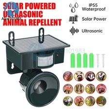 Solar Ultrasonic Bird Repellers Pest Control Scarer Deterrent Fox Motion Sensor