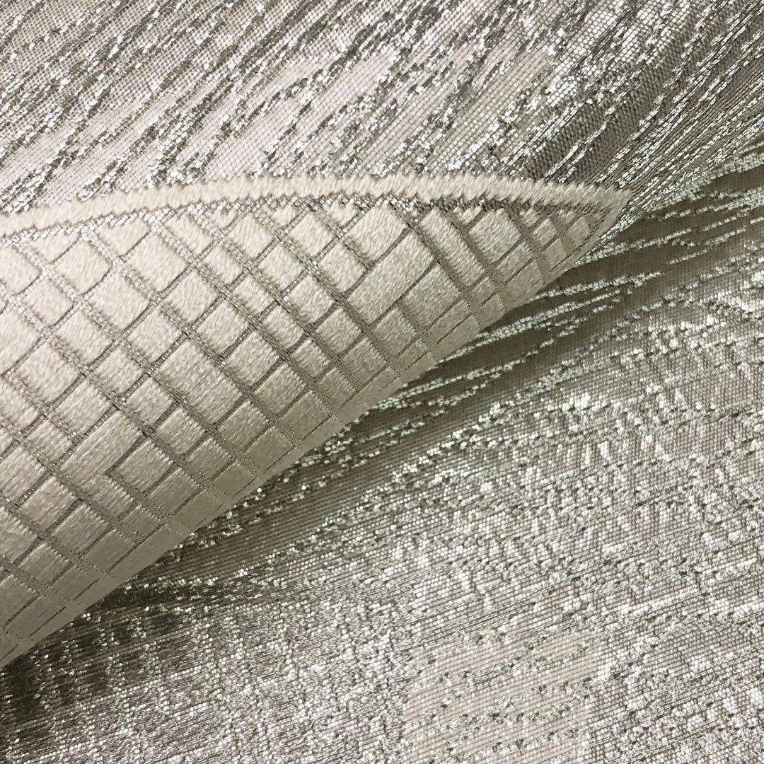 Fukuro Obi Flower Pattern Silver Thread White Use… - image 6