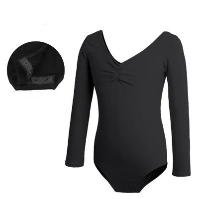 Girls Long Sleeve Leotard Team Basic Kids Ballet Dance Stretch Bodysuit Tank Top