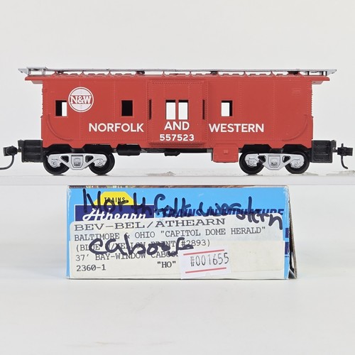 Escala HO BEV-BEL Athearn Norfolk y Western N&W #557523 Bay Window Caboose | Condition: Used