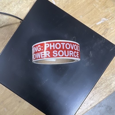 HellermannTyton Photovoltaic Power Source Warning Label Roll MPN 596-00206
