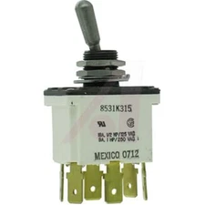 1PC SAFRAN POWER USA LLC 8531K32 Switch, Toggle, 2 Pole, (ON)-OFF-(ON), 11A, 11