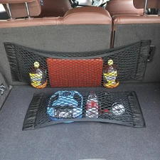 1pc Car Seat Back Organizer Trunk Net Mesh Pocket Elastic Storage Bag - NEW