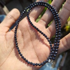 Dark Blue Sapphire Round Beads . Faceted Rondelle Blue Sapphire Gemstone Beads