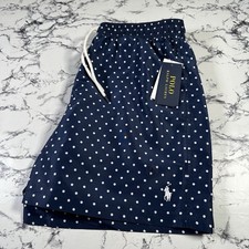 Image of POLO RALPH LAUREN Mens Navy Blue Polka Dot Traveler Swim Shorts SIZE MEDIUM BNWT