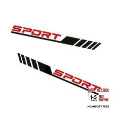 Sport Letter Car Stickers, Vinyl Car Side Door Anti-Scratch 2 PCS Black Red