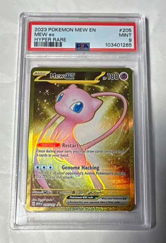 Pokemon Mew ex 205/165 Scarlet & Violet 151 Hyper Rare Holo English PSA 9