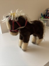 Steiff Pferd "Ferdy" 3750/18, Braun/Wei&szlig;, Stehend, Lederz&uuml;gel