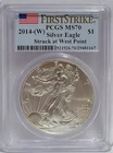2014-(W) $1 American Silver Eagle PCGS MS70 First Strike Struck At West Point