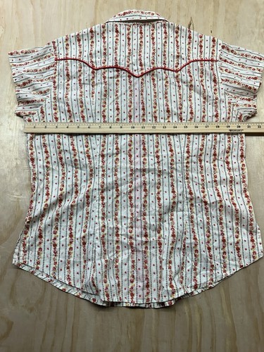 Wrangler 20X Shirt Damen M Orangen Pearl Snap Up Rancher Cowgirl Rodeo Farmer - Bild 7 von 7
