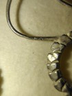 Vintage Modernist Sterling Silver 925 Heavy Carved Circle Drop Wire Earrings — photo 4