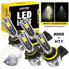 9005 H11 LED Headlight KIT Combo Bulbs 6500K High & Low Beam Super Bright White