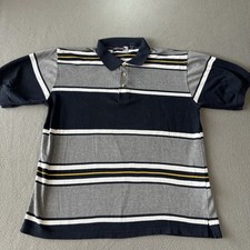 Y2K Vintage 212 NYC Stripped Polo Shirt Mens  Large Skater 90s Streetwear Preppy