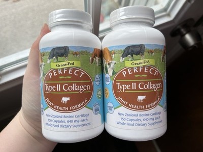 Perfect brand Supplement Collagen Type II Grass Fed Lot Of 3 Sealed Bottles