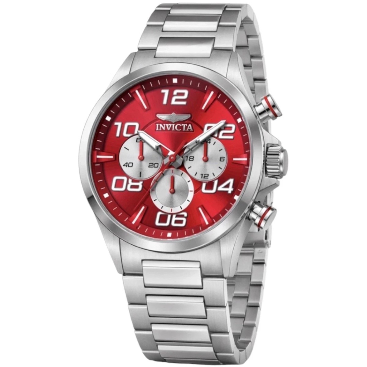 Invicta Men's Watch Speedway Quartz Red Dial Stainless Steel