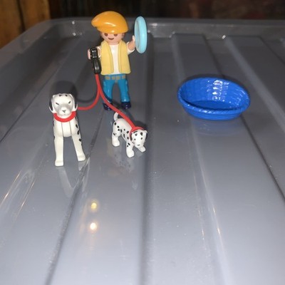 Plamobil Dog Walker mit Dalmatiner s - Junge 2 Hunde Frisbee & Hundebett