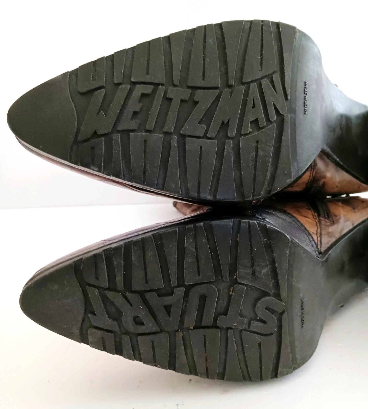 Stuart Weitzman Stampede Brown Croco Python Ostri… - image 12