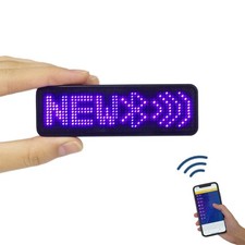 Wireless Bluetooth LED Name Badge Upgraded Rechargeable Name Tag Blue Blue