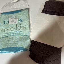 Silkies Ultra Knee Hi's Graduated Compression Size QUEEN Color Taupe 3pr Vntge