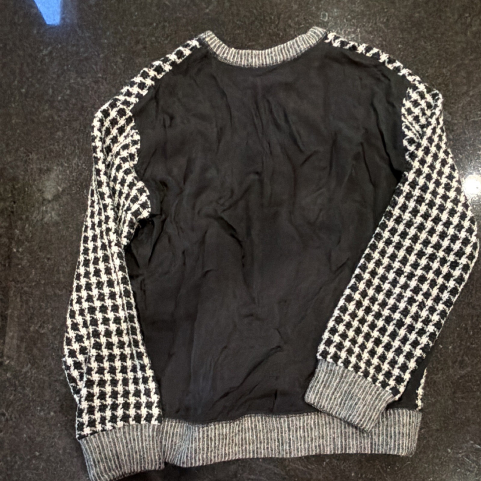 Sandro Houndstooth Knit Wool Pullover Sweater Cre… - image 3